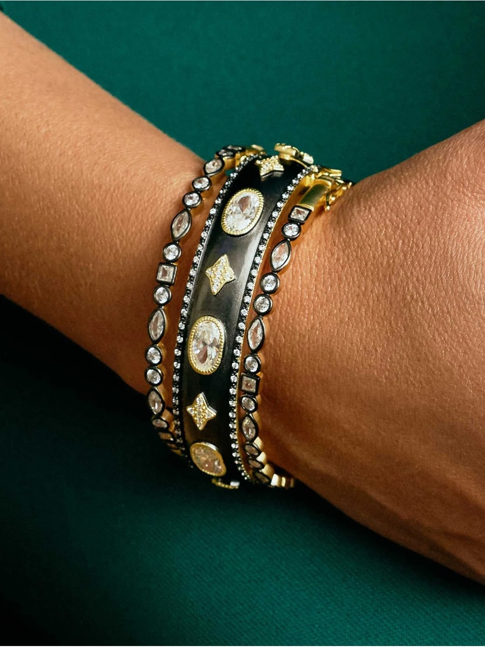 Freida Rothman So Gorgeous Wide Hinge Bracelet Bangle